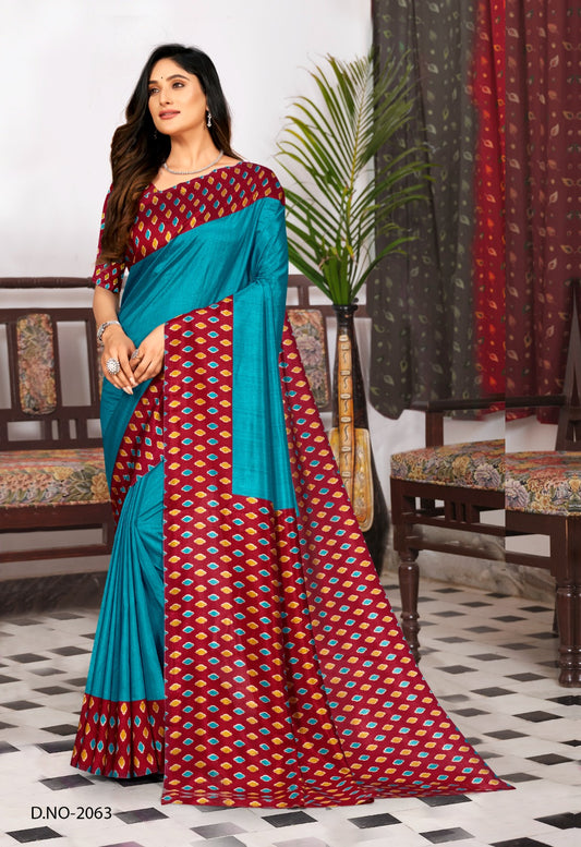 Polished Italian SIlk Uniform Saree