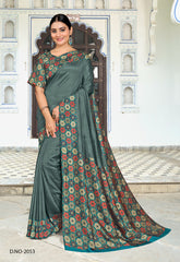 Polished Italian SIlk Uniform Saree