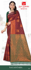 Copper Zari Border SIlk Cotton Sarees